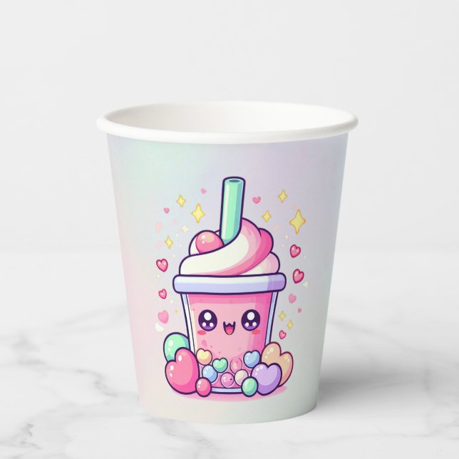 Bubble Tea Birthday Paper Party Cup (Front)