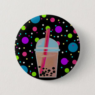 Bubble Tea - Bubble Background 6 Cm Round Badge