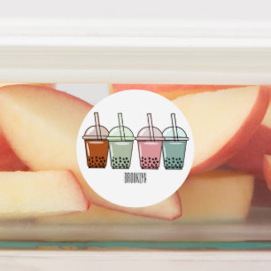 Bubble tea cartoon illustration 