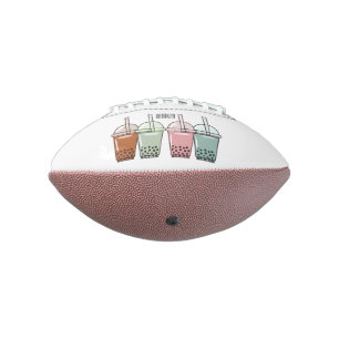 Bubble tea cartoon illustration american football
