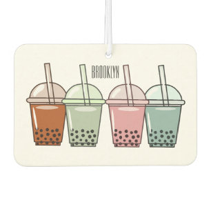 Bubble tea cartoon illustration car air freshener