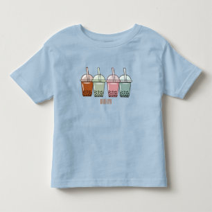 Bubble tea cartoon illustration toddler T-Shirt
