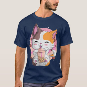 Bubble Tea Cat Anime s For Women, Kawaii Neko Boba T-Shirt