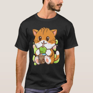 Bubble Tea Cat Boba Tea Drinker Tapioca Balls cat T-Shirt