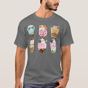 Bubble Tea & Cat Lover Cute Cat Mum Cat Mama Boba T-Shirt