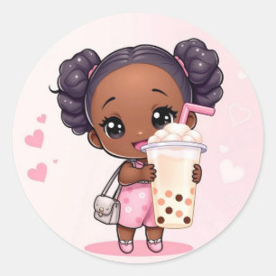 Bubble Tea Classic Round Sticker