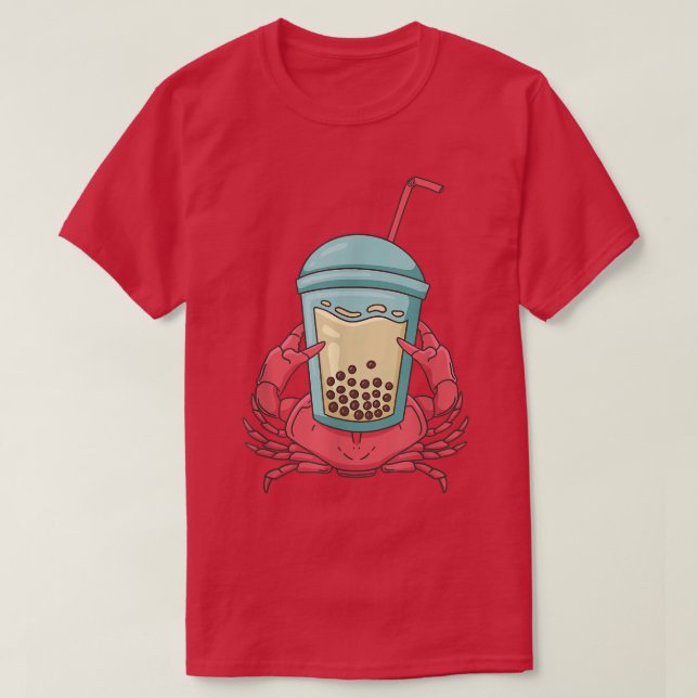 Bubble Tea Crab Boba Boba Funny  T-Shirt (Design Front)