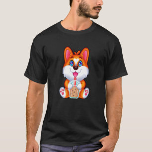 Bubble Tea Drinker Corgi Tapioca Pearl Milk Corgie T-Shirt