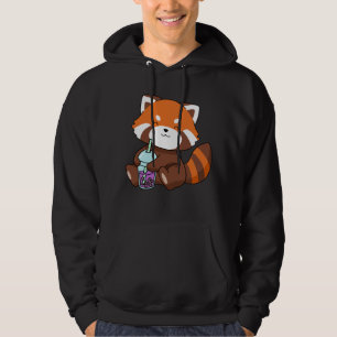 Bubble Tea Gift Girl Red Panda Boba Tea Bubble Tea Hoodie