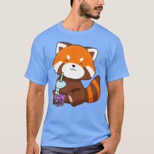 Bubble Tea Gift Girls Red Panda Boba Tea Bubble Te T-Shirt