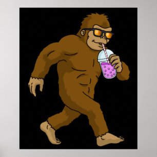 Bubble Tea Gift Kids Bigfoot Boba Tea Bubble Tea Poster