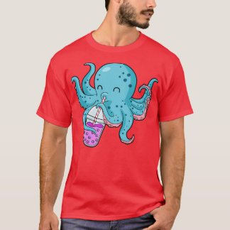 Bubble Tea Gift Kids Octopus Boba Tea Bubble Tea T-Shirt