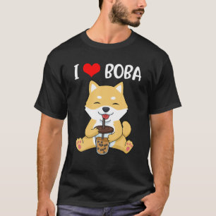 Bubble Tea Girls Kawaii Shiba Inu Women Boba Tea T-Shirt