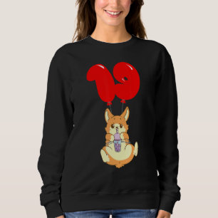 Bubble Tea Hamster 19th Birthday Kids Balloon Sweatshirt