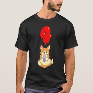 Bubble Tea Hamster  4th Birthday  Kids Balloon Par T-Shirt
