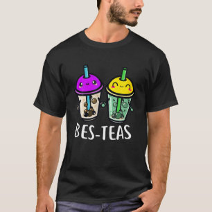 Bubble Tea Kawaii Boba Tea Holding Hands Cute Frie T-Shirt