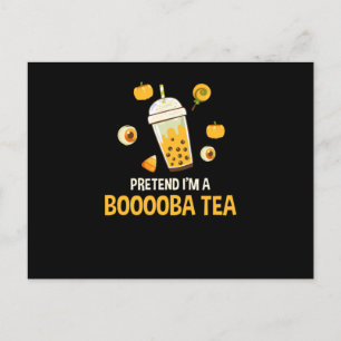 Bubble Tea Kawaii Halloween Postcard