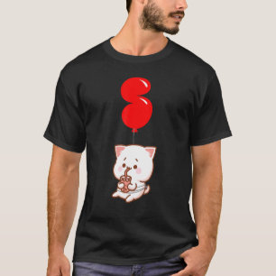 Bubble Tea Kitten 5th Birthday Kids Balloon Part T-Shirt
