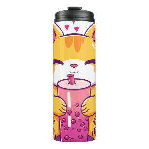 Bubble Tea Kitty Thermal Tumbler