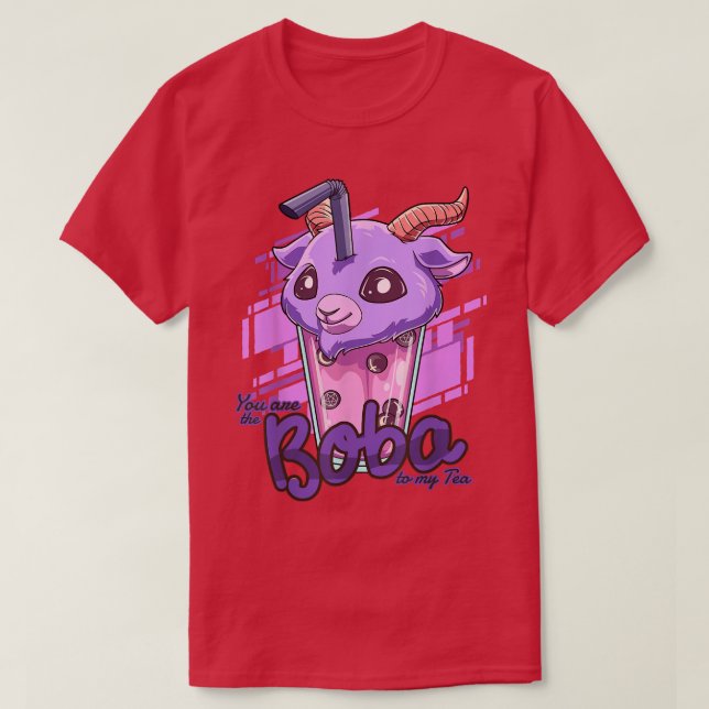 Bubble Tea Nu Goth Style - Otaku Bubble Tea Baphom T-Shirt (Design Front)
