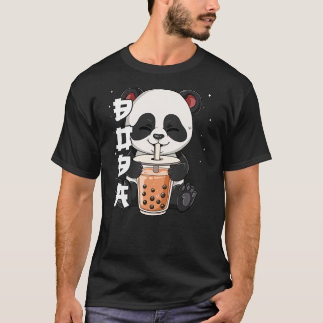 Bubble Tea Panda Boba Tea T-Shirt (Front)