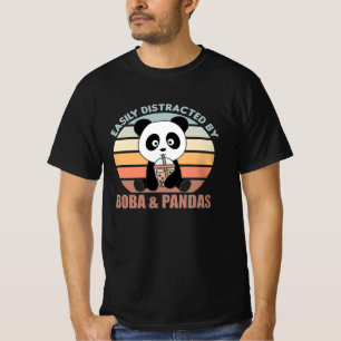 Bubble Tea Panda Chocolate Sweet Animals Boba T-Shirt