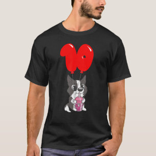Bubble Tea Puppy 10th Birthday Kids Balloon Pa T-Shirt