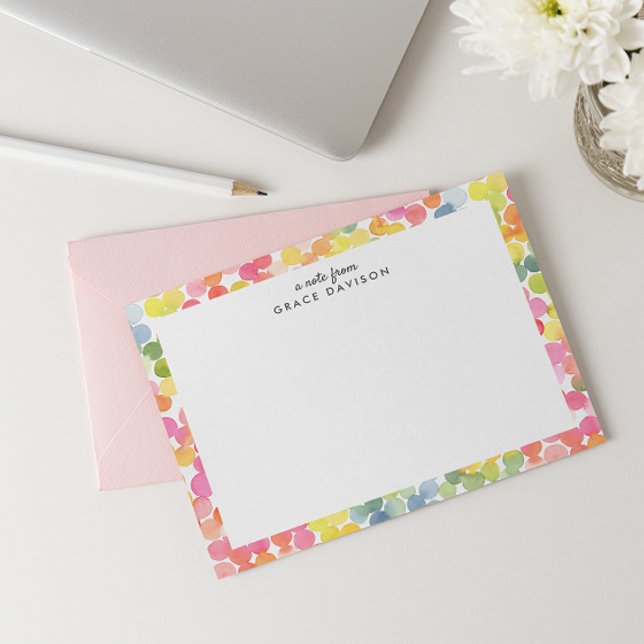 Bubble Tea Rainbow Personalised Name Monogram CUTE Card (Creator Uploaded)