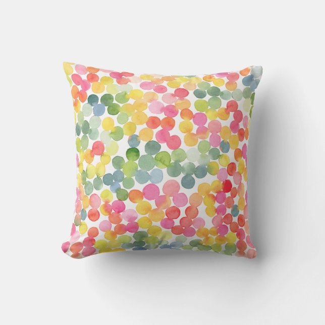 Bubble Tea Rainbow Pink Orange Green  Cushion (Front)