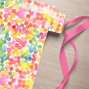 Bubble Tea Rainbow Pink Orange Green Cute Wrapping Paper