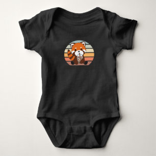 Bubble Tea Red Panda Chocolate Cute Animals Boba Baby Bodysuit