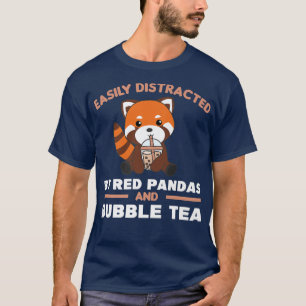 Bubble Tea Red Panda With Chocolate Tea Sweet Red T-Shirt