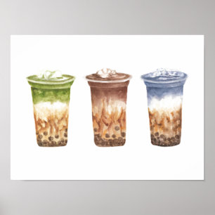 Bubble Tea -Set of Three Poster