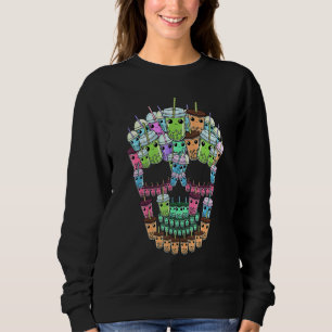 Bubble Tea Skull Men Boba Tea Women Bubble Tea Sweatshirt