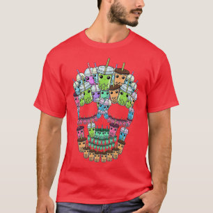 Bubble Tea Skull Shirt Men Boba Tea Gift Women Bub