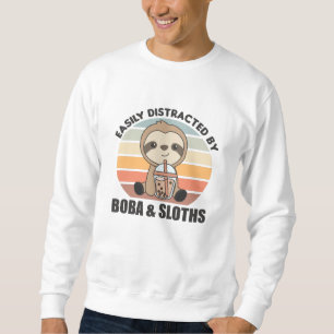 Bubble Tea Sloth With Chocolate Cute Animals Sweatshirt