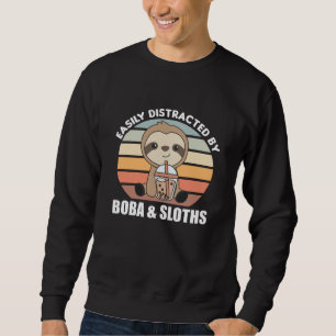 Bubble Tea Sloth With Chocolate Cute Animals Sweatshirt