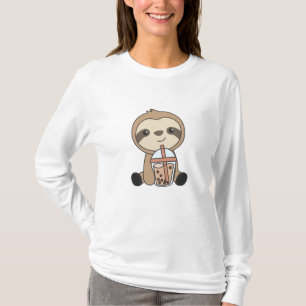 Bubble Tea Sloth With Chocolate Sweet Animals T-Shirt