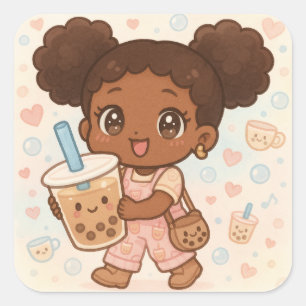 Bubble Tea  Square Sticker