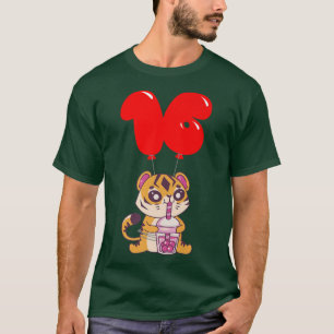 Bubble Tea Tiger - 16th Birthday - Kids Balloon Pa T-Shirt