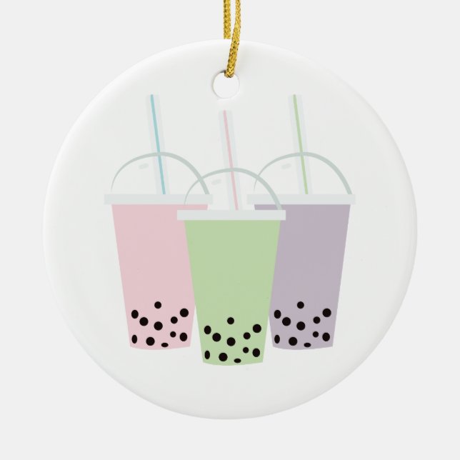 Bubble Teas Ceramic Tree Decoration (Front)