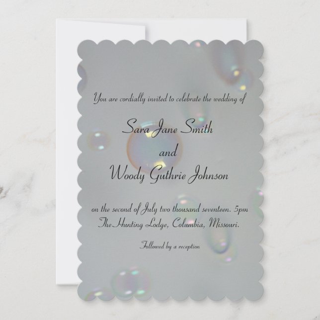Bubble Time Wedding Invitation (Front)