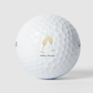 'Bubble Trouble' Party Favours Birthday Humour Gif Golf Balls