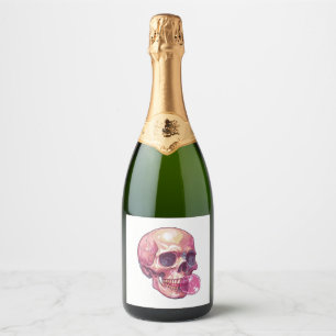 Bubble Trouble Skull – Funny Gum Skeleton Sparkling Wine Label