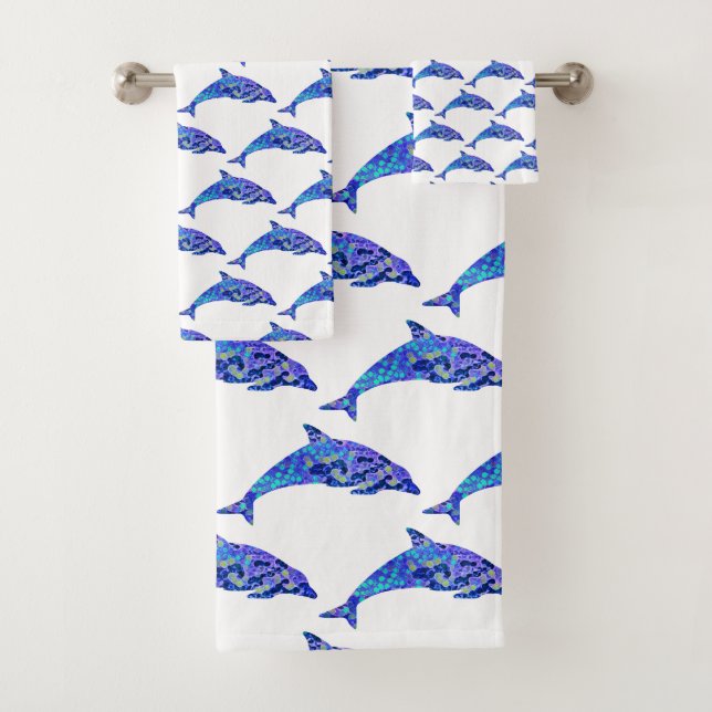 Bubble Up Dolphin Bath Towel Set (Insitu)