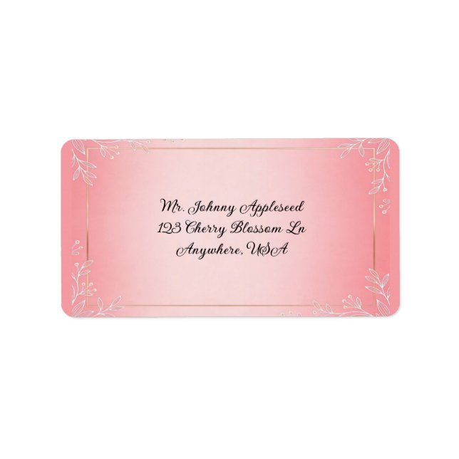 Bubblegum Blush Wedding  Label (Front)