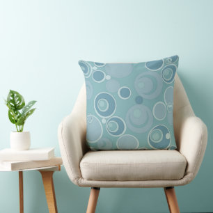Bubblegum Bubbles Everywhere Dusty Duck Egg Blue Cushion