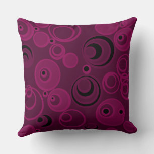 Bubblegum Bubbles Everywhere Magenta Black Cushion