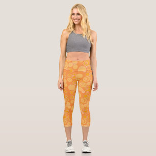 Bubblegum Bubbles Everywhere Orange  Capri Leggings