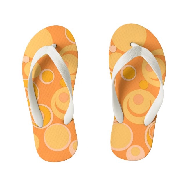 Bubblegum Bubbles Everywhere Orange  Kid's Flip Flops (Footbed)